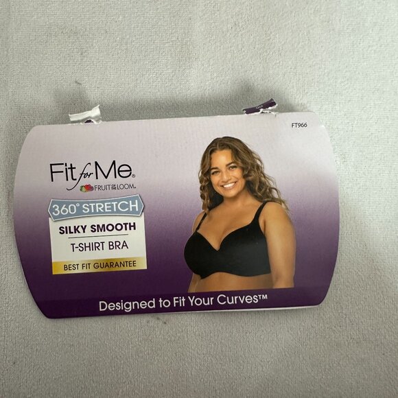 Fit For Me Fruit Of The Loom Plus Size Silky Smooth T Shirt Bra Plum 42G - Picture 2 of 7